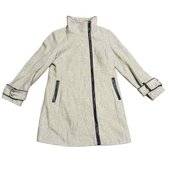 Calvin Klein Jackets & Blazers - Calvin Klein Womens Beige Trench Coat Full Zip Turtleneck Pockets Long Sleeve 14